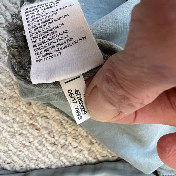 American Eagle Boyfriend Fit Utility Button Down Blouse - Picture 9 of 11